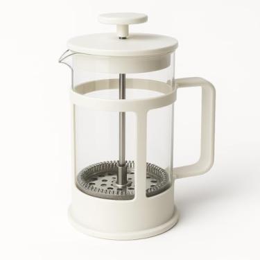 Imagem de Cafeteira Prensa Francesa 950 ml Vidro e Metal Filtro Metálico Estrutura em ABS Branco para Café e Chá