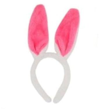 Imagem de Tiara de Páscoa Orelhas de Coelho Felpudo 23cm | Acessório de Fantasia Colorido | Ultramacio e Confortável | para Adultos e Crianças (ROSA)