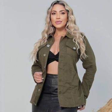 Imagem de Jaqueta Max Jeans Feminina Moderna com Barra Desfiada - KCG STORE, Ver