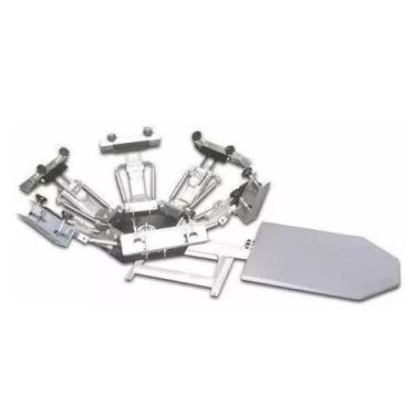 Imagem de Impressora Rotativa Manual com Berço e Seis Garras para Impressão Têxt