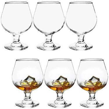 Imagem de ZOOFOX 6 Pack Snifter Whiskey Glasses, 12 oz Brandy Glasses, Clear Cognac Stemmed Glasses, Short Beer Tasting Glasses Drinking Cups, Great for Spirits Drinks