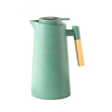 Imagem de Garrafa Térmica 1 Litro Com Termômetro Led Para Chás/Café Design Modern(VERDE ESCURO)