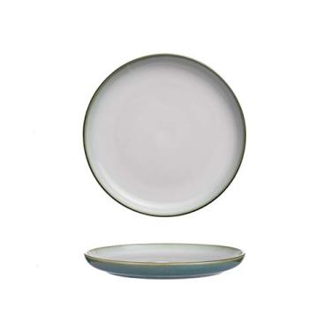 Imagem de Prato de serviço prato redondo de bife para uso doméstico, elegante vitrificada sobremesa salada prato de macarrão, prato de jantar seguro para micro-ondas e lava-louças, cores sortidas. Pratos (Cor