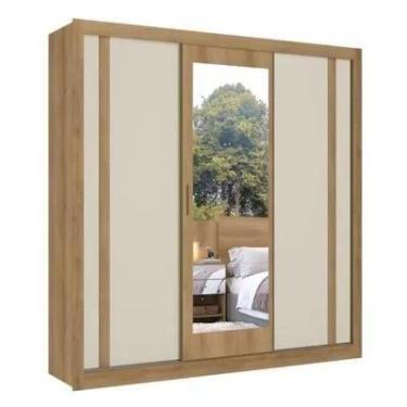 Imagem de Guarda roupa casal Portugal Glass porta de correr cor flex - Santos an