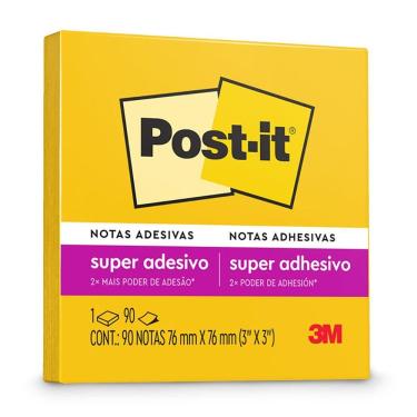 Imagem de Bloco Post it amarelo sol 76x76mm 90 fls 3M