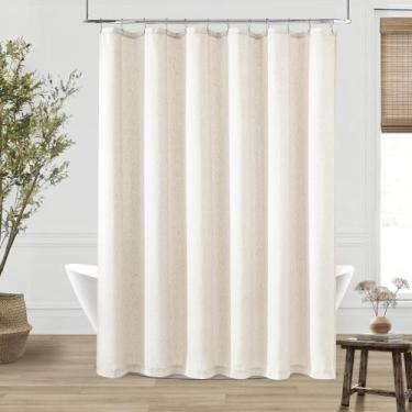 Imagem de Cortina de chuveiro DUKIYO Cream Linen 200x203cm Repelente de Água