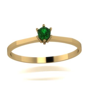 Imagem de Anel Solitário Esmeralda ouro 18k