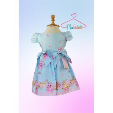 Imagem de Vestido Infantil Festa Azul Claro -  Floresta, Jardins, Encanto da Floresta