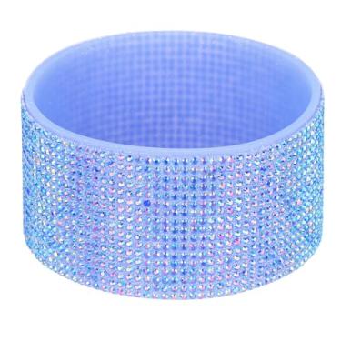 Imagem de Bota de silicone com glitter, bota protetora de garrafa de água de diamante, acessórios de manga antiderrapante para copo Stanley Tumbler 567-1,134 g com fundo de 7,4 a 7,6 cm, azul escuro