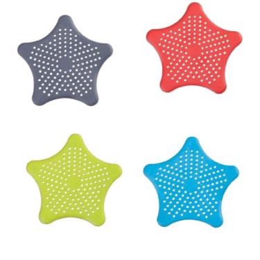 Imagem de Pacote com 4 coadores de borracha para pia de chuveiro, coletor de cabelo, lavanderia, banheiro, banheira, cozinha, coador, tampa, tampa de ralo