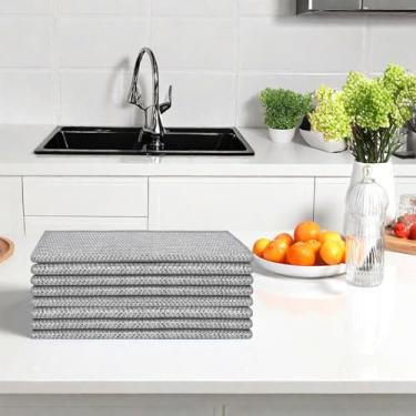 Imagem de Pano de limpeza multiuso para lavar louça, panos de limpeza sem arranhões, malha dupla face, pano de limpeza de fio de metal para pratos, pias, balcões, fogão, fácil de enxaguar, 19 x 19 cm, pacote