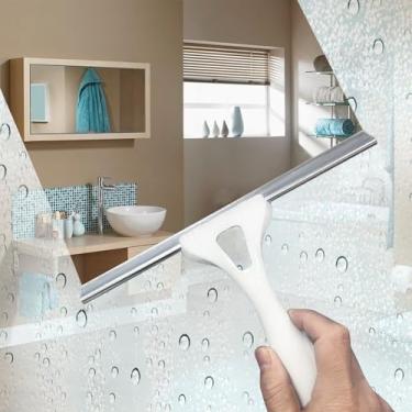 Imagem de Rodo para porta de vidro de chuveiro, rodo de chuveiro para portas de vidro - Rodo multiuso com gancho para portas de chuveiro, janelas, espelhos, azulejos e vidro de carro - 25 cm