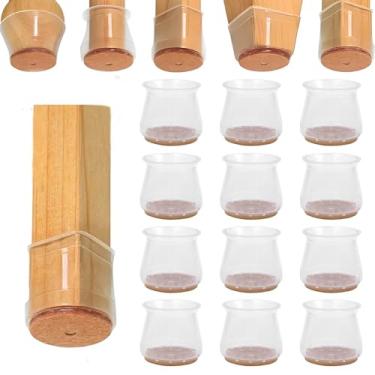 Imagem de Protetores de piso de perna de cadeira, 12 peças de almofadas de silicone para proteger pisos de azulejo para proteger pisos de azulejo de madeira, almofadas de feltro para móveis reduzem o ruído