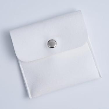 Imagem de Bolsa de joias branca para anéis, colares - bolsa de armazenamento portátil para viagens, uso diário, organizador branco multifuncional