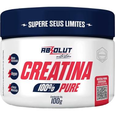 Imagem de Absolut Nutrition, Creatina em pó monohidratada, 100% pura, sem sabor, importada, 100 gramas