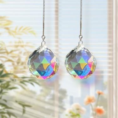 Imagem de 2 peças de enfeites de cristal para pendurar em vidro para janela refletor de luz decorativa para pendurar em casa ou na varanda