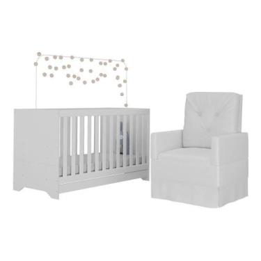 Imagem de Berço 3x1 Com Poltrona De Amamentação Multimóveis Mp4070 Branco Branco