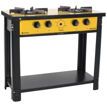 Imagem de Fogão Profissional 2 Bocas Venâncio Linha Bravo Amarelo com Espera para Forno