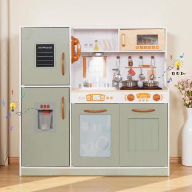 Imagem de Wooden Play Kitchen Touch Us com forno leve e micro-ondas
