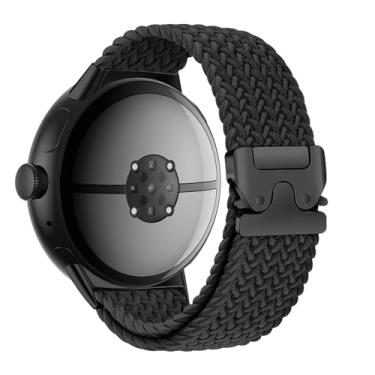 Imagem de Pulseira trançada para Pixel Watch 2 de 41 mm, para Google Pixel Watch/Pixel Watch 3 de 45 mm de 41 mm para homens/mulheres, pulseira esportiva Correa com fivela de paraquedas elástica de nylon