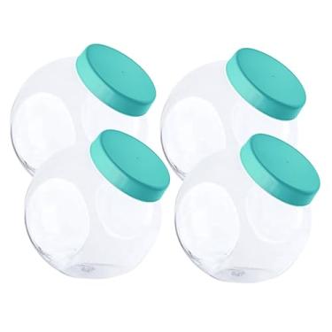 Imagem de Kit 4 Pote Baleiro 2,4L Grande Redondo Porta Doces Biscoitos Multiuso (Azul)