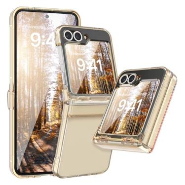 Imagem de FABSPARK Capa para Samsung Galaxy Z Flip 6 Protetor de tela integrado, proteção de dobradiça, transparente cristalino, antiamarelo, ajuste fino, acrílico rígido para Samsung Z Flip 6, amarelo