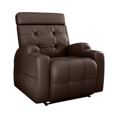 Imagem de Poltrona Reclinável Do Papai Automática Com Usb E Porta Copos Cherokee Sintetico Marrom Matrix Sintetico Marrom