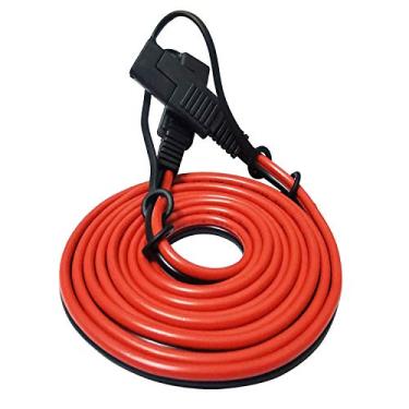 Imagem de LINGYU Cabo de extensão SAE para SAE, conector SAE do chicote de fios de desconexão rápida, cabos de carregamento de bateria 14AWG para painéis solares de trailer de acampamento de 1 m