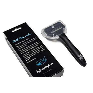 Imagem de Big Fudge Record Pal, limpador de rolo de vinil. Limpador de discos de vinil preto em embalagem de presente. Rolo de fiapos de silicone para discos LP, espanador de discos antiestático.