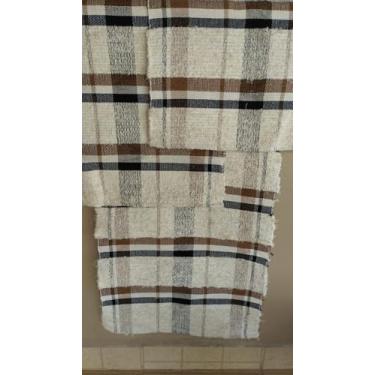 Imagem de Conjunto de Tapetes Contemporâneos em Algodão, Xadrez, 3 Peças, Retangular, Passadeira 150x45cm, Para Cozinha