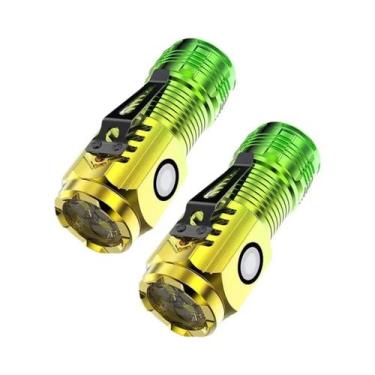 Imagem de Lanterna Mini Recarregável À Prova d'Água Com 3 LEDs E Clipe Para Cane