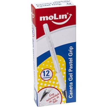 Imagem de Caneta GEL Branca 0,8MM Caixa com 12 - Molin