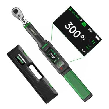 Imagem de LLAVETOR Chave de torque digital, chave de torque de 1/5.1 cm, 17-340 Nm, ± 2% de precisão com campainha e indicador LED para motocicletas automotivas e bicicletas