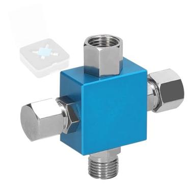 Imagem de Conector de três vias, divisor de compressor de aerógrafo, compacto, durável, adaptador multiferramenta para artistas de aerógrafo, amadores, alumínio, cobre, 49mm