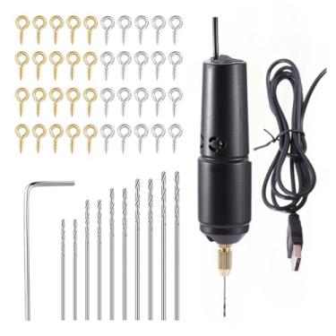 Imagem de Conjunto de Brocas Broca Elétrica Resina com 10 peças Pontas 100 Pino Olho Parafuso para Bijuterias DIY Produtos Alumínio Madeira Chaveiro Fabricação Moldes Fundição