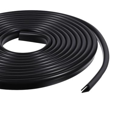 Imagem de Protetor de borda de borracha de 3 m/3 m, tira de vedação de borda de porta de canal U de 1/20.3 cm, protetor de impacto flexível para portas de carros, escotilhas, cantos de mesa, placas de aço de