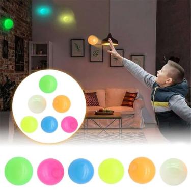 Imagem de 6pcs Dream Bolas Adesivas que Brilham no Escuro Rebatendo de Volta Aderindo ao Teto Parede Brinquedos para Aliviar Estresse Pressão Divertidos Squishy Tear- Adequados Adolescentes Adultos Seguros Prát