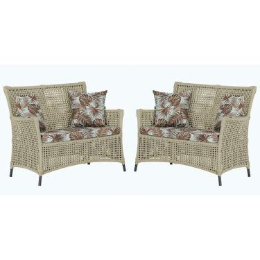 Imagem de 2 Sofás área Externa Igapó Alumínio Preta Corda Náutica E6 Rami