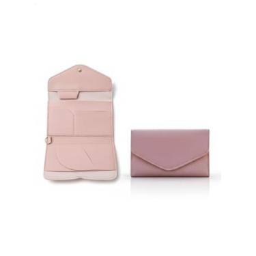 Imagem de CARTEIRA FEMININA ROSA CLARO COURO SINTÉTICO MINIMALISTA BOTÃO PRESSÃO