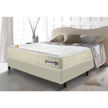 Imagem de Conjunto Cama Box Casal Com Molas Ensacadas Cama Inbox Cloud Bege 138x188x67