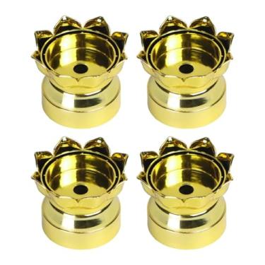 Imagem de FLCPJGV Conjunto de 4 Castiçais para Velas Tealight em Formato de Lótus, Suportes para Velas Votivas, Ideal para Lembrancinhas de Casamento