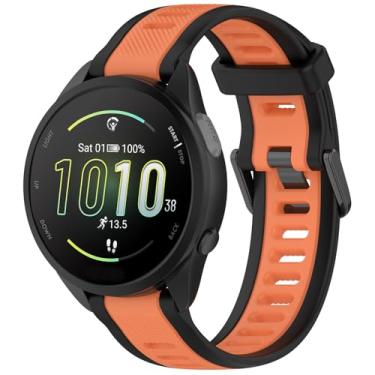Imagem de Pulseira de silicone compatível com Garmin Forerunner 165, pulseiras de substituição de silicone de 20 mm de largura para smartwatch Garmin Vivoactive 3/Vivoactive 5/Forerunner 55, 245, 645 Music