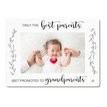 Imagem de Bgohrd Porta-retrato para avós, apenas os melhores pais são promovidos aos avós, presentes de anúncio de gravidez para avô, molduras de acrílico 10 x 15 cm, 07