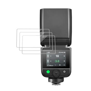 Imagem de FJIASTB Protetor de tela para GODOX V480 Flash Trigger, filme de vidro temperado 9H, resistência a impactos, anti-impressões digitais, alta sensibilidade, pacote com 3