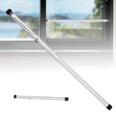 Imagem de Barra de segurança para porta deslizante de 1/2 peças, batente de porta de pátio deslizante de 43 a 130 cm, barra de bloqueio de janela deslizante ajustável de 2,5 cm com pontas de borracha para