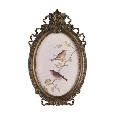 Imagem de NIKKY HOME Moldura vintage 10 x 12 cm, porta-retratos antigos, moldura decorativa dourada bronze com suporte e frente de vidro para exibição de fotos de mesa, ideias de presente