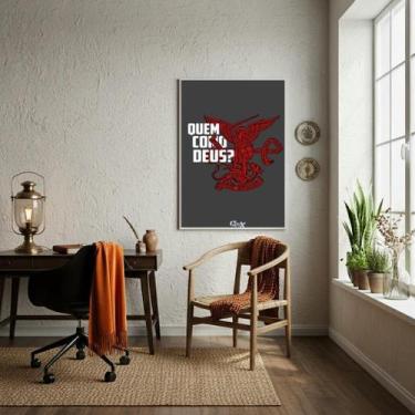 Imagem de Quadro São Miguel Arcanjo Na Batalha Contra Dragão - 70X50Cm - Quadros