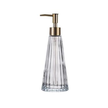 Imagem de Dispensador de sabão Estilo escandinavo Luz Luxo Vidro Loção Frasco Casa Shampoo Lava-louças Líquido Dispensador Garrafa Gel de Banho(Clear)