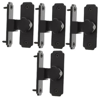 Imagem de HHHJQFAAT 4 peças de tela de bloqueio de porta deslizante fechadura de porta de celeiro fechadura de corrente de porta ferrolho resistente trava de gancho de porta travas de 90 graus travas de porta