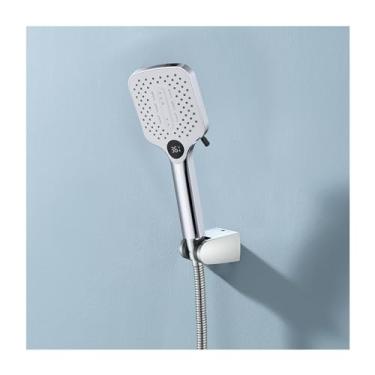 Imagem de Chuveiro de LED com visor de temperatura, chuveiro de mão ABS com 2 modos, chuveiro de mão ajustável montado na parede com mangueira 59 e suporte de chuveiro